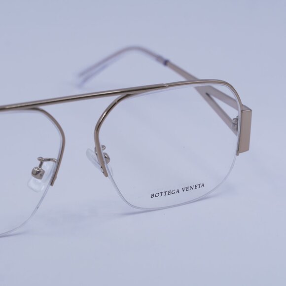 Bottega Veneta BV1067O 001 Eyeglasses Rose Gold 56mm Aviator Frame - Picture 2 of 10